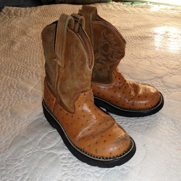 Ariat Other - Ariat Fat Baby Western Boots Ostrich Leather Wear